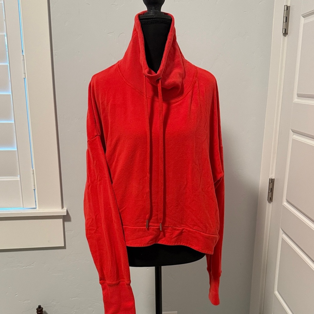 Sweaty Betty Red Cowl Neck Sweatshirt size L